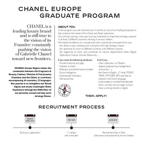 chanel graduate program 2019|Chanel advisor jobs.